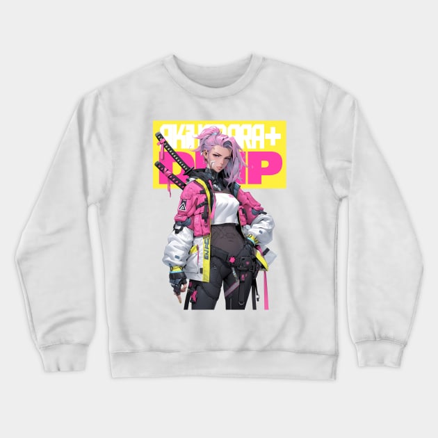 AKIBA DRIP - ⚪🟨⚪「✦ TECH WEAR NINJA GIRL X1 ✦ 」 ⚪🟨⚪ ANIME MANGA JAPAN AKIHABARA FASHION Crewneck Sweatshirt by Akiba Drip